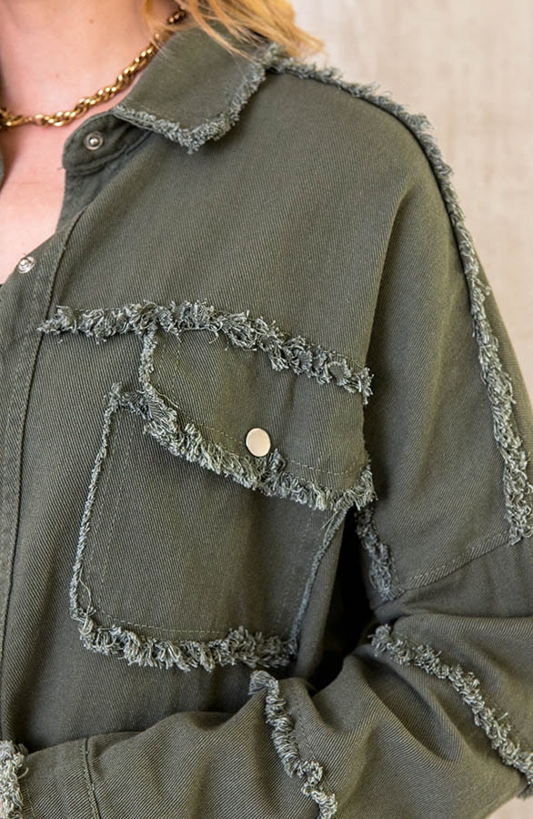 Embroidery Boho Jacket Army – shoparchief, foto 5