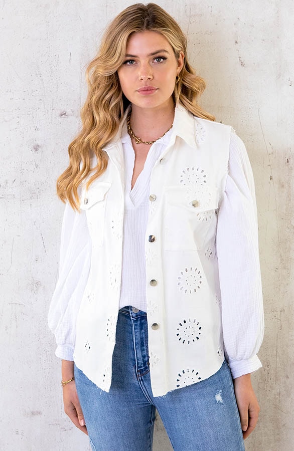 Embroidery Gilet Ecru – shoparchief, foto 2