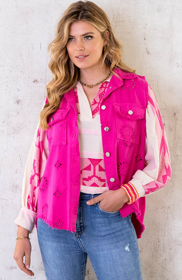 Embroidery Gilet Fuchsia – shoparchief, foto 4