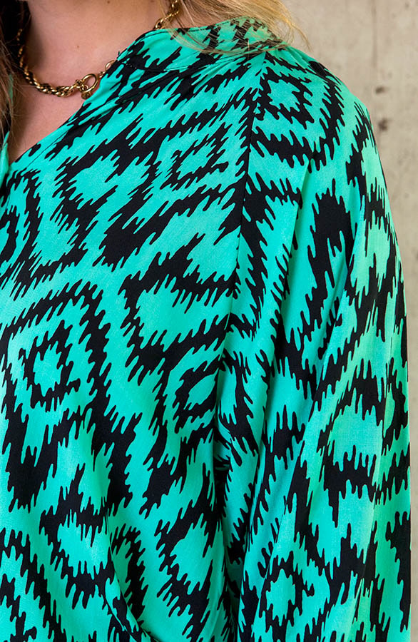 Oversized Blouse Print Mint – shoparchief, foto 5