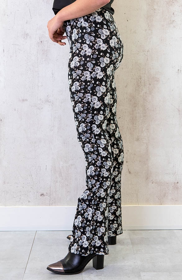 Flared Broek Bloemen Black – shoparchief, foto 3