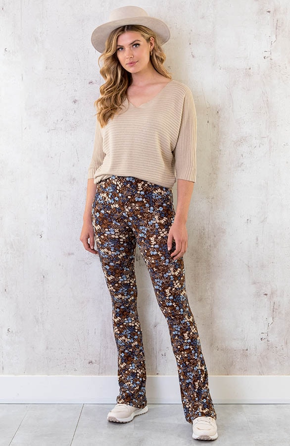 Oversized Basic Top Gestreept Patroon Beige – shoparchief, foto 5
