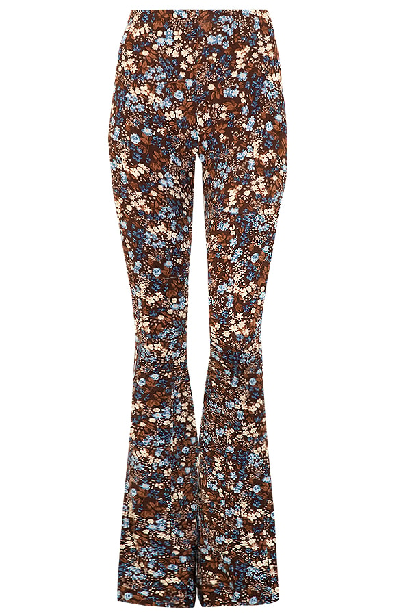Flared Broek Bloemen Blue – shoparchief