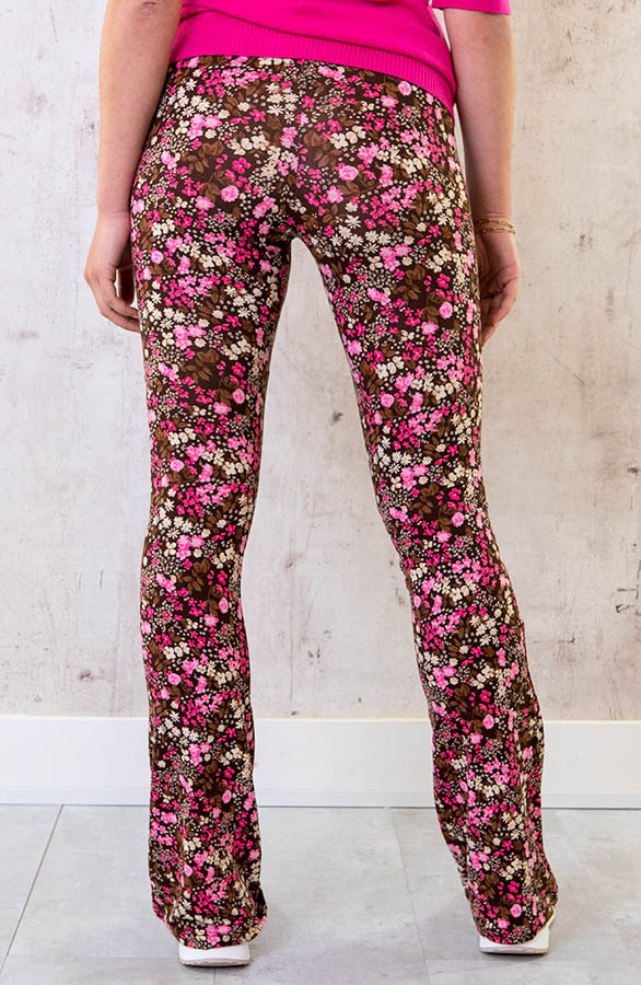 Flared Broek Bloemen Pink – shoparchief, foto 4
