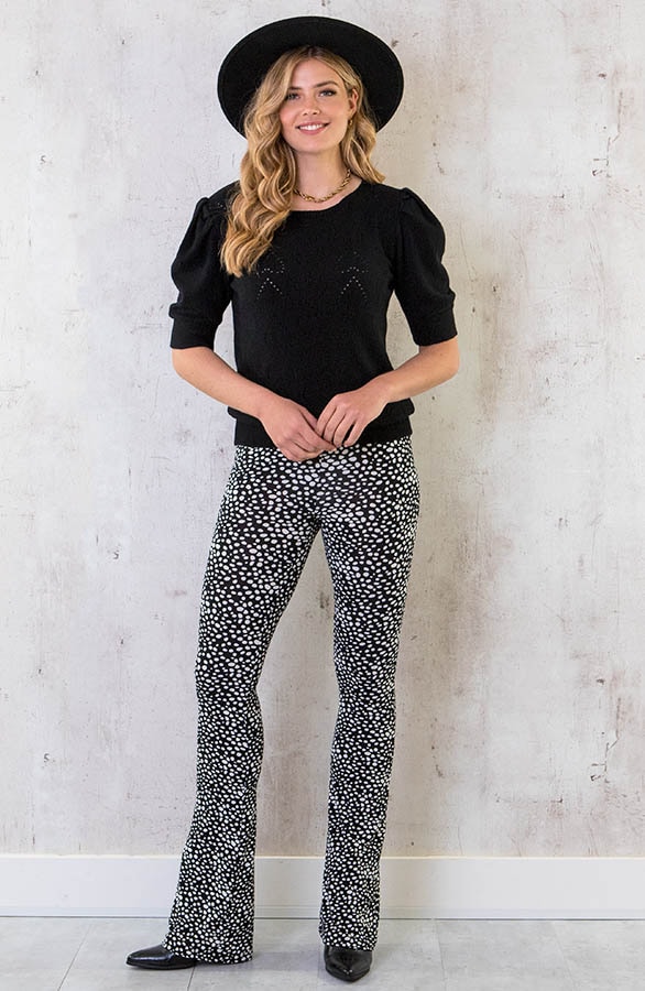 Flared Broek Cheetah Zwart Wit – shoparchief, foto 5