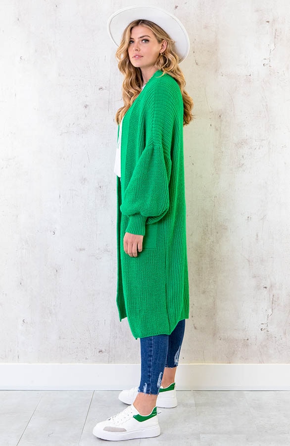 Gebreid Vest Met Zakken Bright Green – shoparchief, foto 4