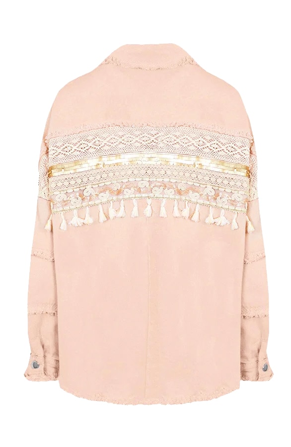 Ibiza Tassel Jacket Oversized Lichtroze – shoparchief