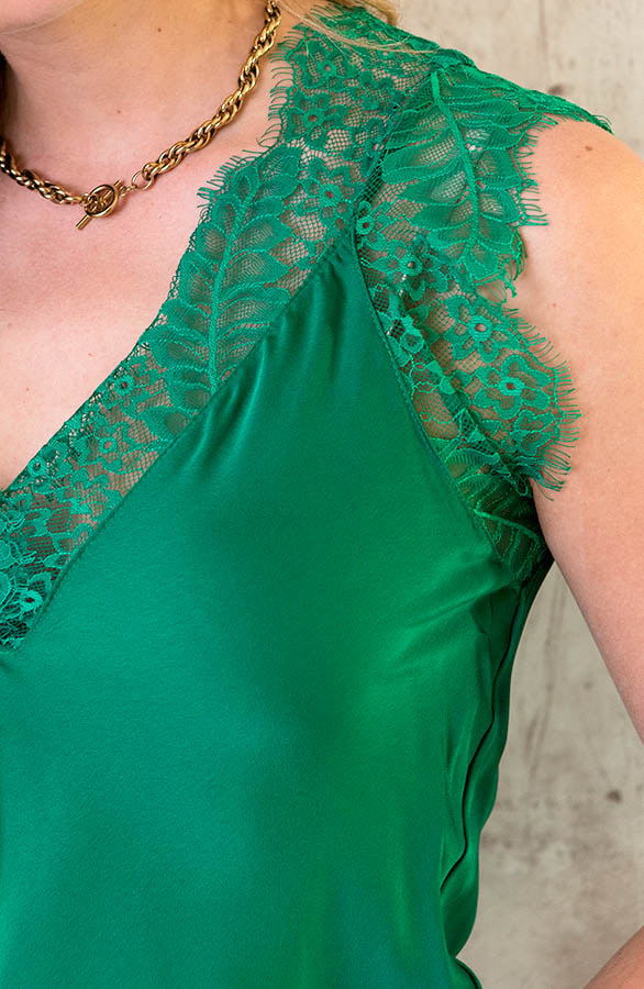 Kanten Silk Top Bright Green – shoparchief, foto 5