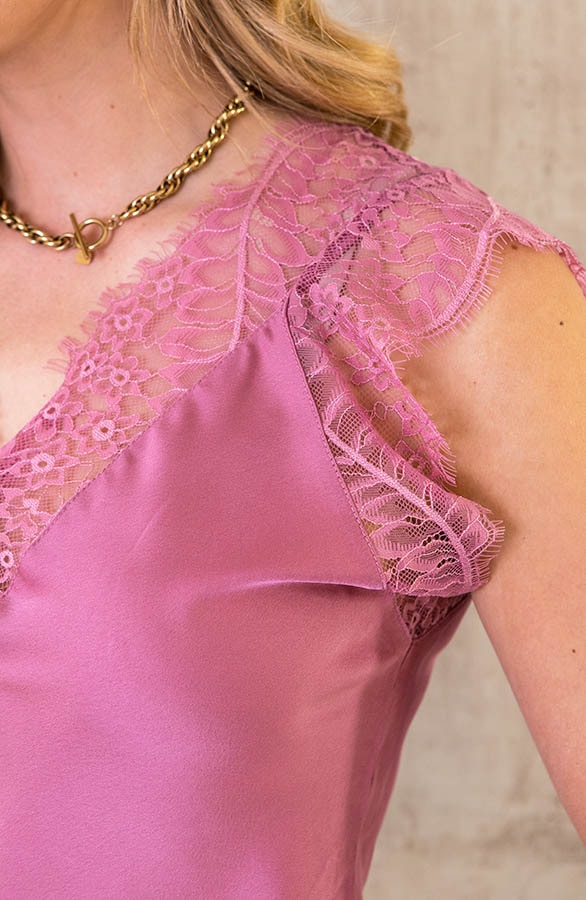 Kanten Silk Top Dust Pink – shoparchief, foto 5