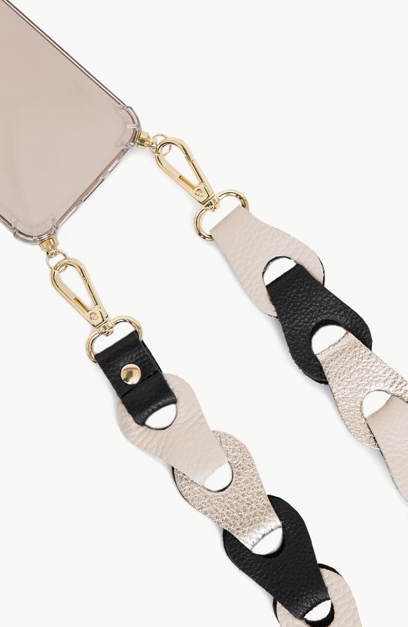 Leather Metallic Phone Strap Black – shoparchief, foto 2