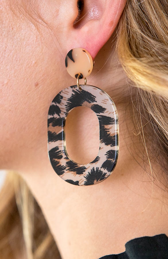 Leopard Oorbellen Camel – shoparchief, foto 3