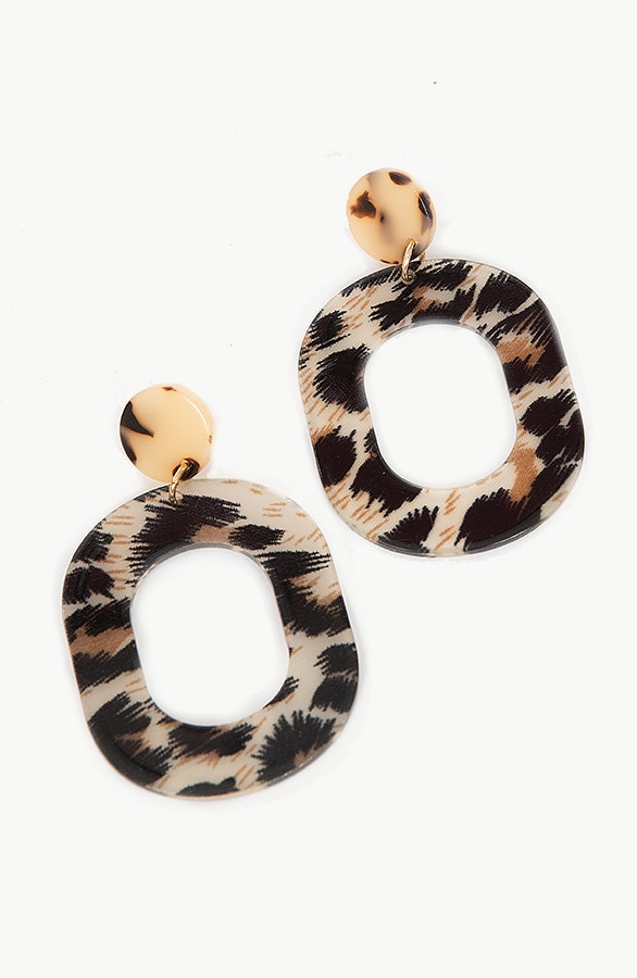 Leopard Oorbellen Camel – shoparchief