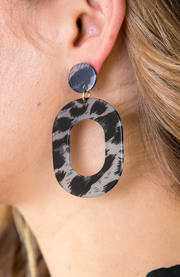 Leopard Oorbellen Zwart – shoparchief, foto 3