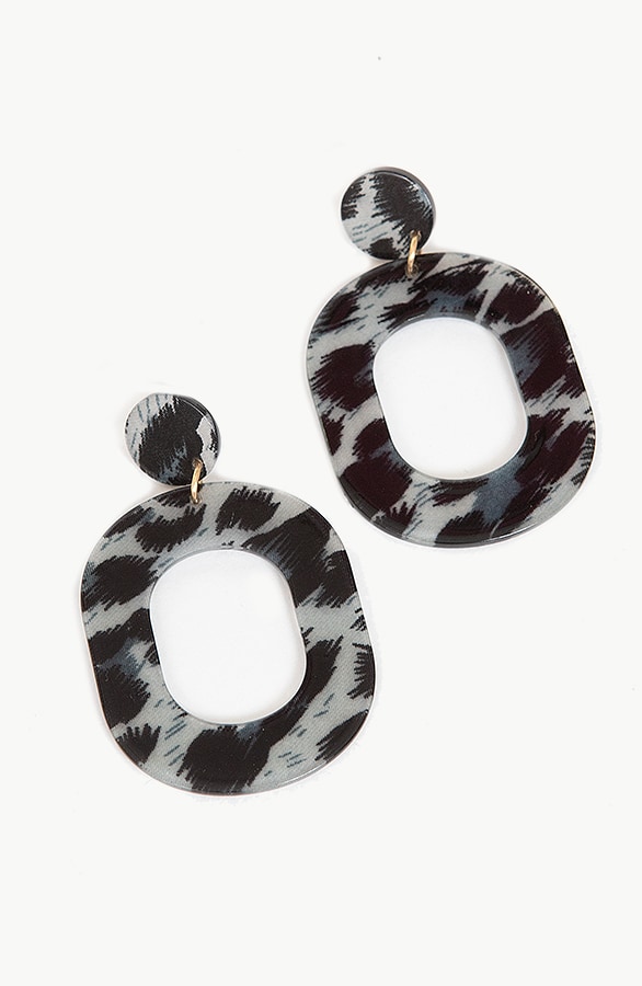 Leopard Oorbellen Zwart – shoparchief
