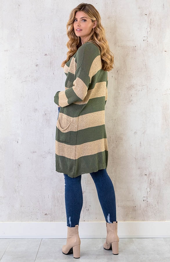 Lurex Cardigan Gestreept Goud Army – shoparchief, foto 4