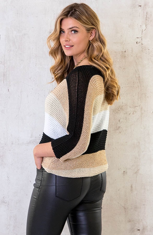 Lurex Gehaakte Strepen Top Zwart – shoparchief, foto 4