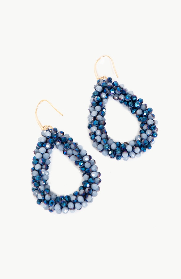 Oval Oorbellen Navy – shoparchief