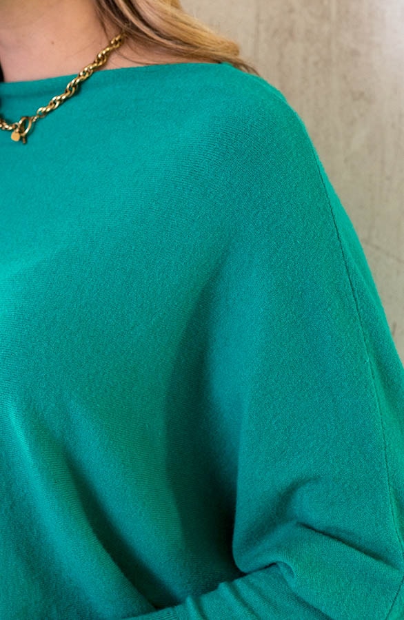 Oversized Soft Trui Turquoise – shoparchief, foto 5