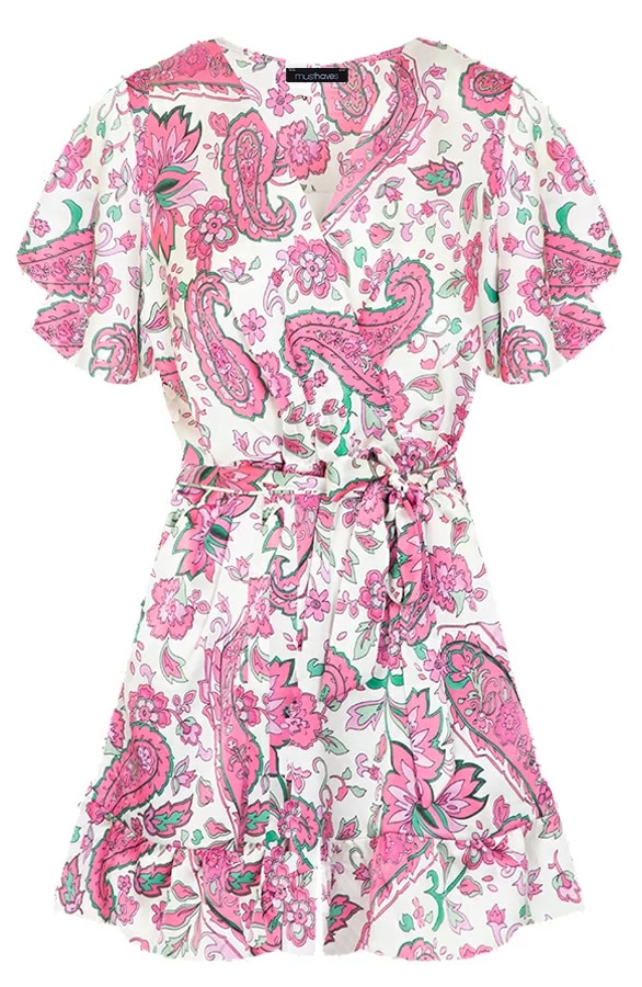 Playsuit Silk Paisley Fuchsia – shoparchief