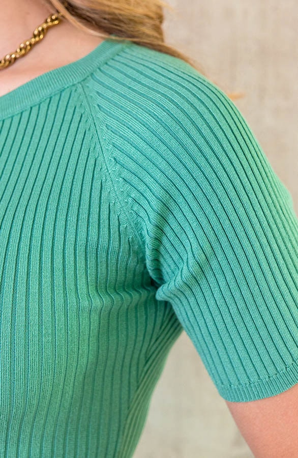 Ribstof Midi Jurk Mint – shoparchief, foto 5