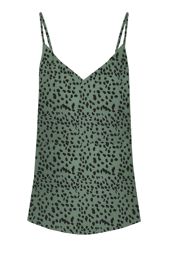 Silk Touch Cheetah Top Army – shoparchief
