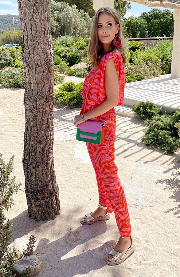 Silk Zebra Pants Roze Oranje – shoparchief