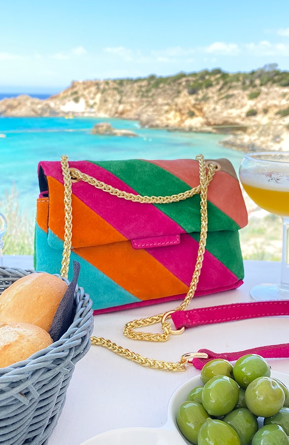 Suede Rainbow Chain Bag – shoparchief