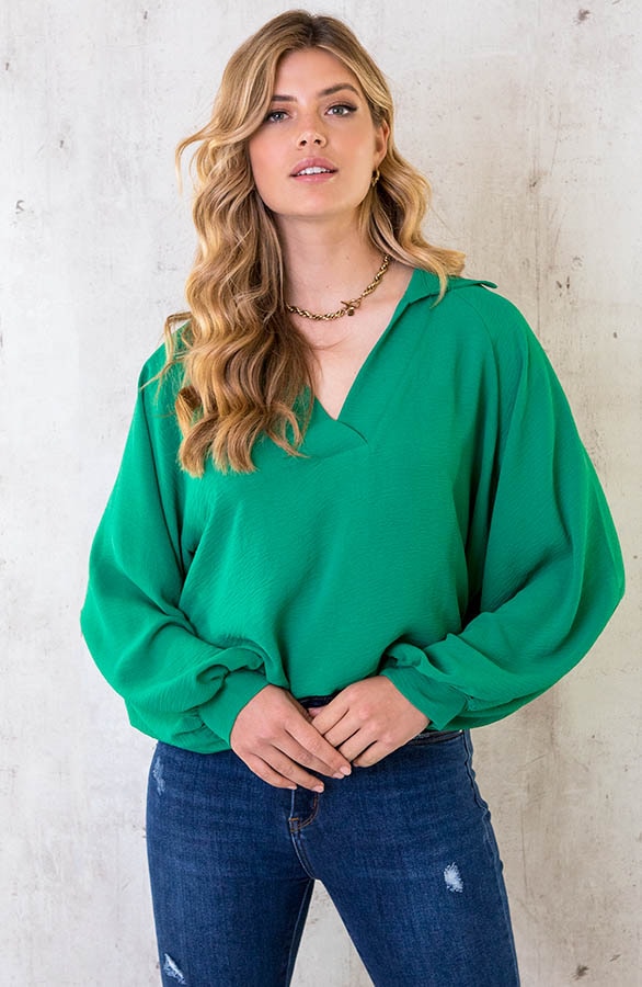 Ultra Oversized Basic Blouse Bright Green – shoparchief