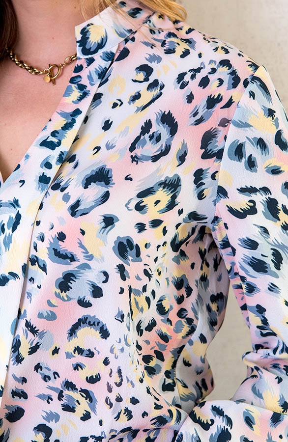 V-hals Leopard Blouse Multi – shoparchief, foto 5