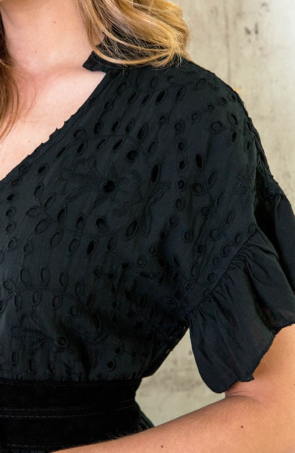 Yves Embroidery Jurk Zwart – shoparchief, foto 5