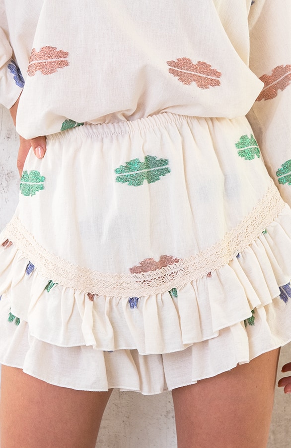 Katoenen Feather Skort Dust – shoparchief