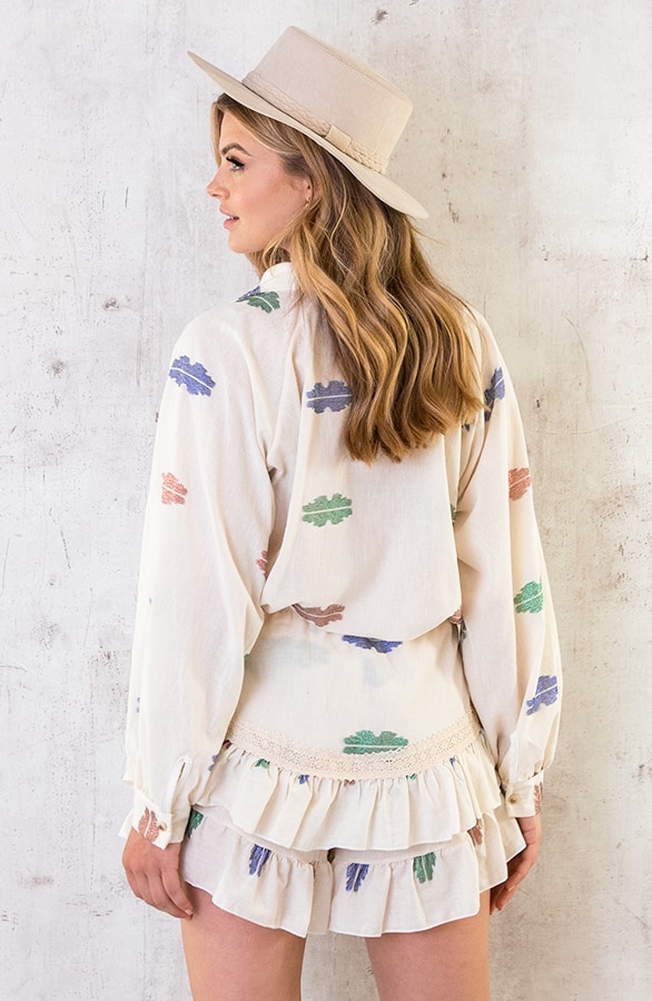 Katoenen Feather Blouse Dust – shoparchief, foto 5