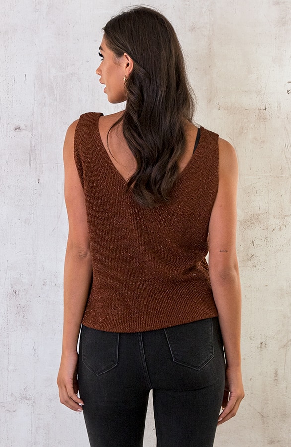 Lurex Top Loose Fit Choco – shoparchief, foto 4