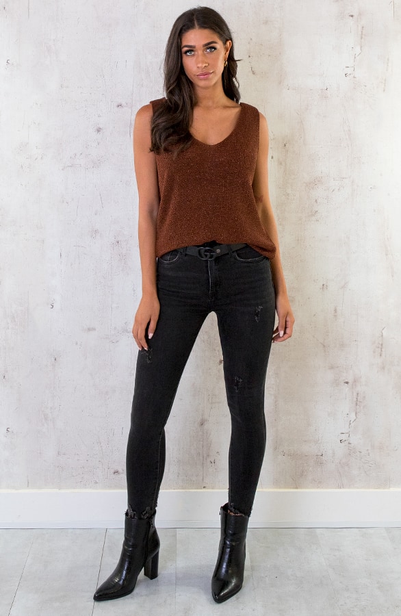 Lurex Top Loose Fit Choco – shoparchief, foto 6