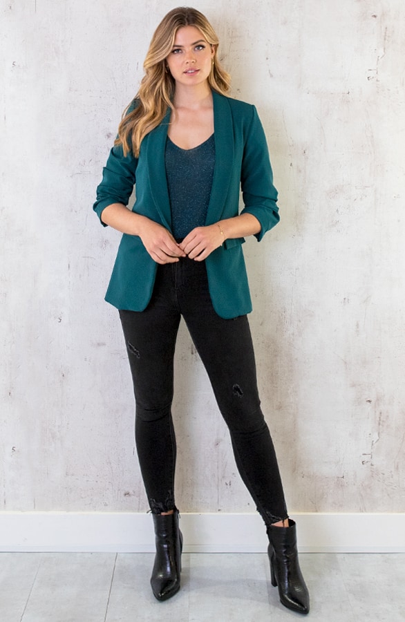 Lurex Top Loose Fit Petrol – shoparchief, foto 8