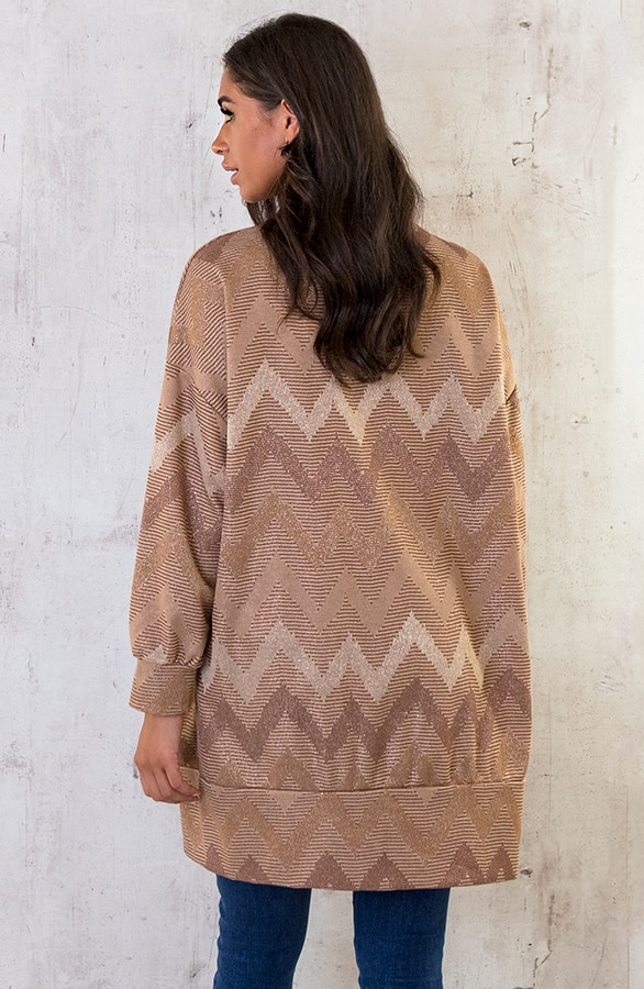 Print Lurex Vest Beige – shoparchief, foto 4