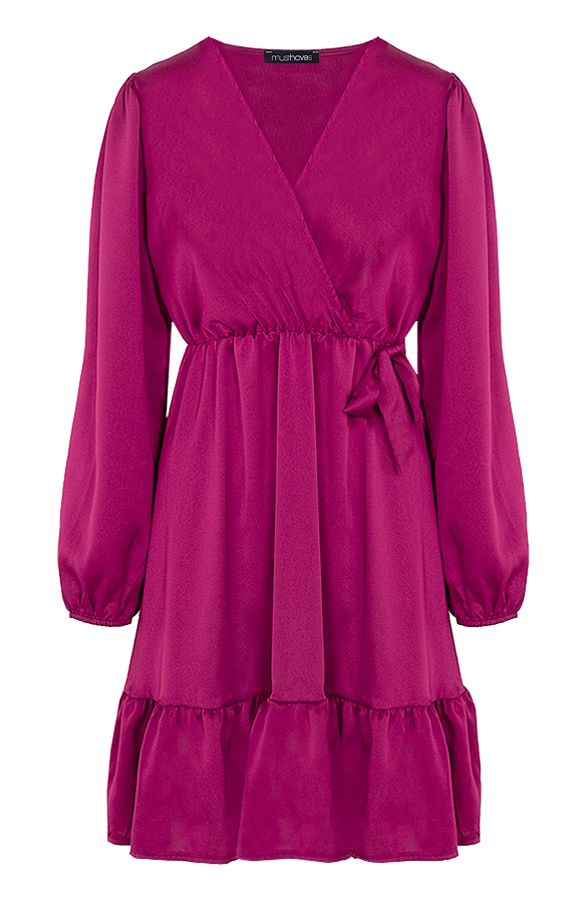 Flawless Ruffle Jurk Magenta – shoparchief, foto 8