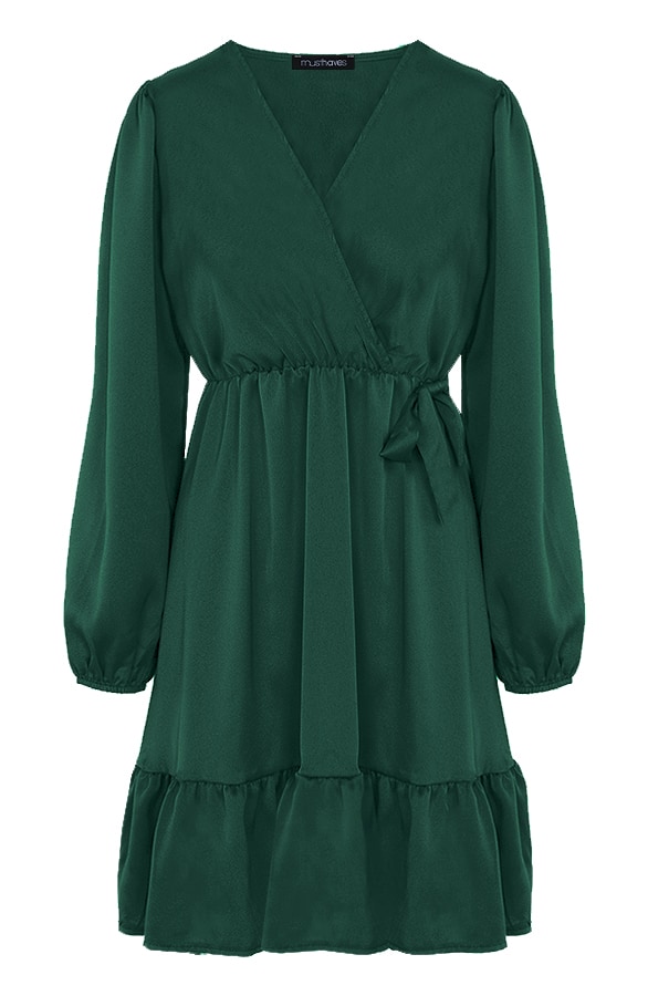 Flawless Ruffle Jurk Smaragd – shoparchief, foto 7