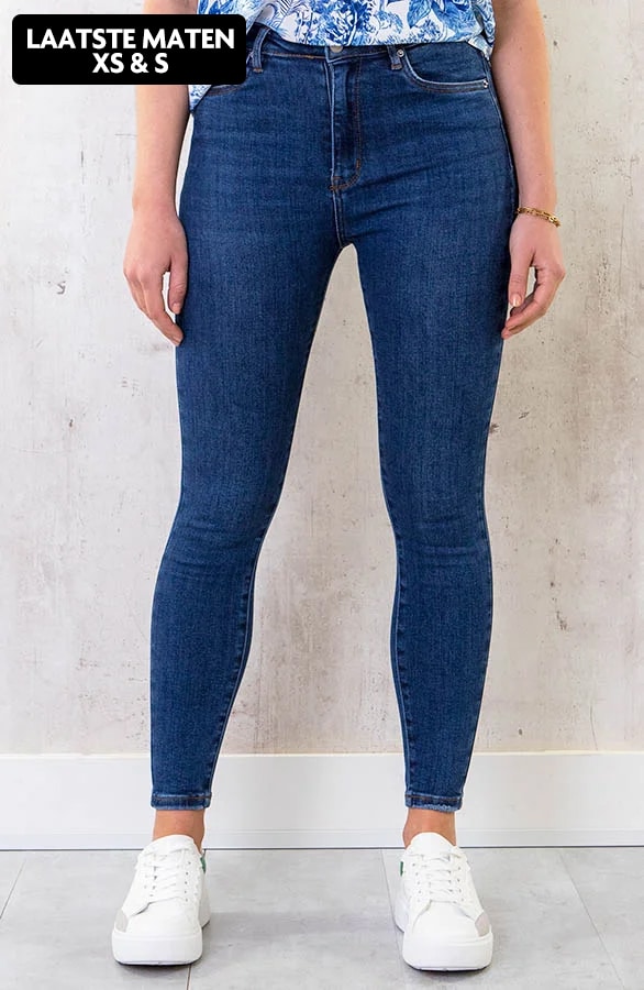 Skinny High Waist Jeans Regular Dark Blue – shoparchief