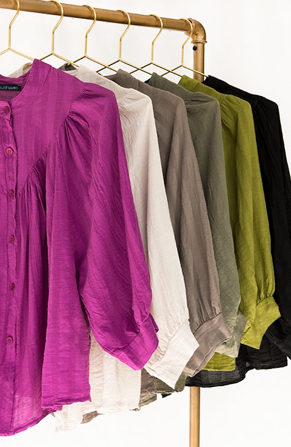 Katoenen Knopen Blouse Ecru – shoparchief, foto 7