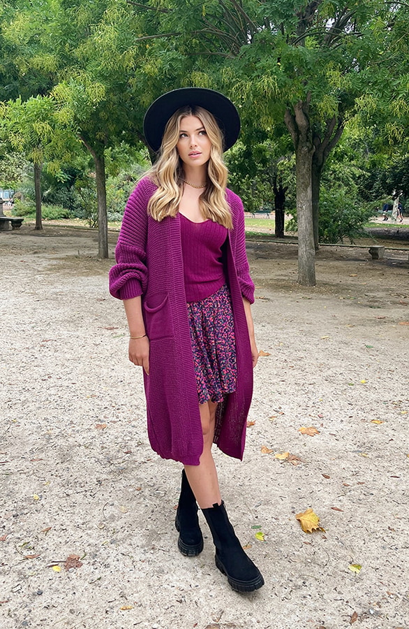 Plooien Rok Bloemen Magenta – shoparchief, foto 10