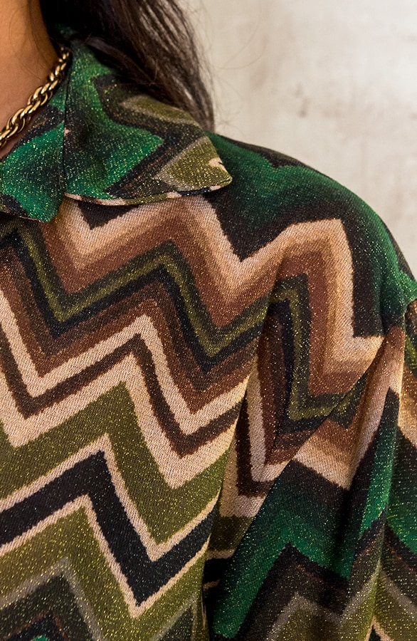 Aztec Overslag Strik Jurk Smaragd – shoparchief, foto 4