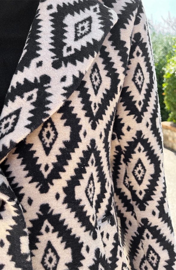 Aztec Printed Jas Zwart Wit – shoparchief, foto 9