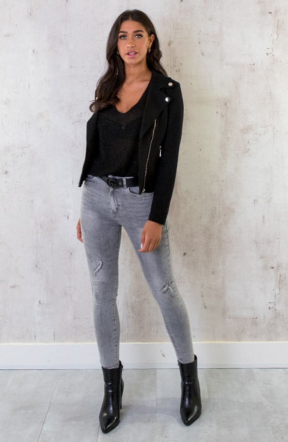 Biker Jacket Suede Schwarz, Shoparchiv, Foto 5