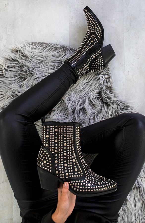 Enkellaarzen Met Studs Zwart – shoparchief, foto 2