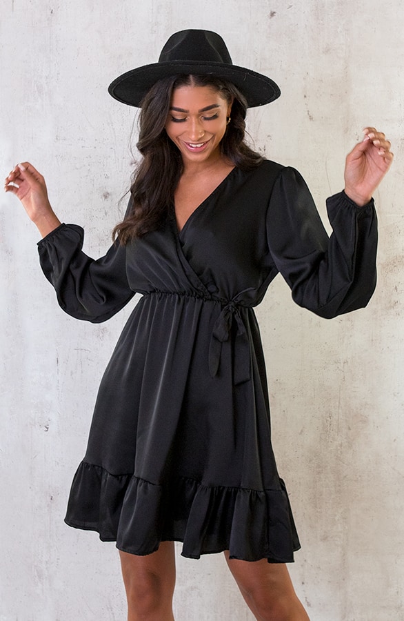 Flawless Ruffle Jurk Black – shoparchief, foto 2