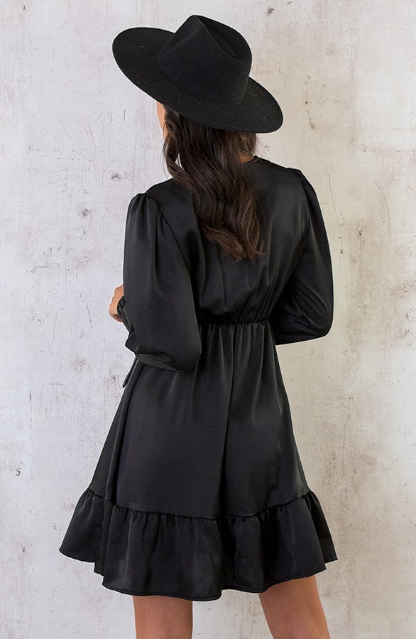 Flawless Ruffle Jurk Black – shoparchief, foto 4