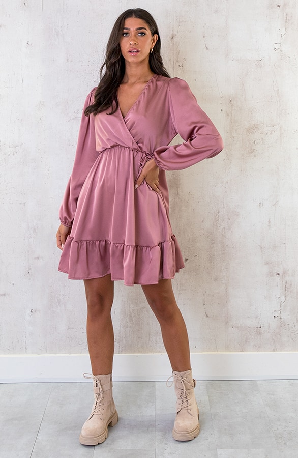 Flawless Ruffle Jurk Dust Roze – shoparchief, foto 6