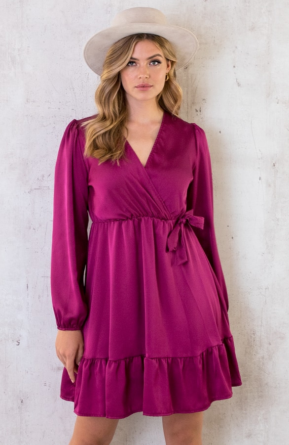 Flawless Ruffle Jurk Magenta – shoparchief, foto 2