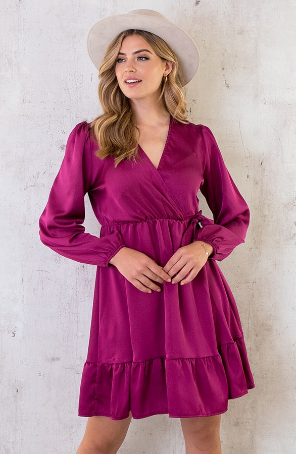 Flawless Ruffle Jurk Magenta – shoparchief